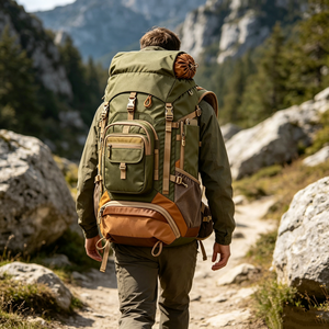 Sac à dos d'extérieur léger OEM 35-65L, fabricant de sacs à dos imperméables en Oxford, grande capacité, pour la randonnée et le sport - Product Image 2