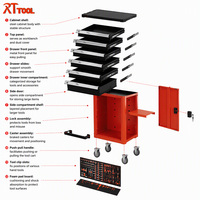 Armoire à roulettes robuste RTTOOL OEM avec 7 tiroirs, système de verrouillage à clé et kit d'outils