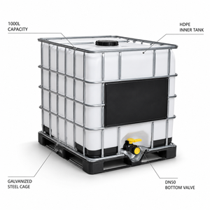 Réservoir de stockage portable IBC de 1 000 L en acier inoxydable SS304 avec cadre en acier inoxydable pour le transport de liquides et de produits chimiques de qualité alimentaire - Product Image 3