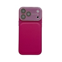 Étui en cuir à motif litchi pour iPhone 18 17 16 15 14 13 Pro Max avec grande fenêtre pour l'appareil photo, film protecteur rigide antichoc pour la coque arrière