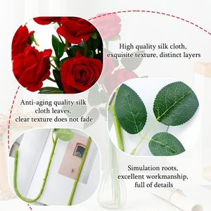 Rosas Individuales de Látex al por Mayor, Flores Artificiales de Tacto Real para Decoración de Bodas, Centro de Mesa - Product Image 3