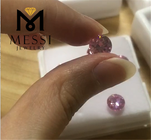 Messi <strong>Gems</strong> Wholesale Price Loose Gemstone Manufacture <strong>Machine</strong> <strong>Cut</strong> Color Play or Fire 0.5 Carat 1 Carat Round Pink Moissanite - Product Image 2