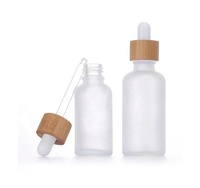 Botol Minyak Rambut Perawatan Kulit 0.5 oz Botol Kaca Kosong dengan Penetes dan Tutup Bambu 15ml 30ml 60ml untuk Serum Perawatan Kulit
