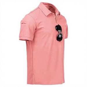Polo de golf extensible haut de gamme pour homme en tissu toile respirant de qualité supérieure, broderie personnalisée, motif uni, logo OEM - Product Image 1