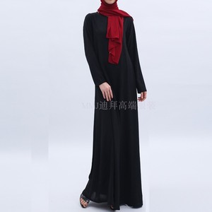 CCY Malasia Dubai árabe Oriente Medio étnico mujeres estilo Color sólido vestido Arba Abayas vestido largo musulmán modesto túnica Abaya - Product Image 5