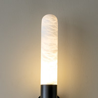 Applique murale LED longue en albâtre avec corps en cuivre, style design, pour salons, escaliers et couloirs, vente en gros