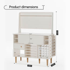 リビングルーム家具大型クラフト収納キャビネットテーブルクラフトロッカー、コンセントと3つのカップと2つの異なる形状の4つのビン - Product Image 6