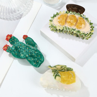 Pince à cheveux créative YJL en forme de durian et de cactus, nouvelle pince à cheveux en acétate de citron, pince à cheveux de haute qualité, accessoires capillaires personnalisés, vente en gros