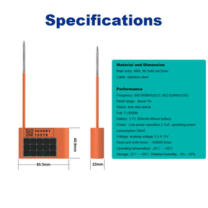 New Arrival năng lượng mặt trời Tracker ổ khóa hậu cần container <span class=keywords><strong>UHF</strong></span> <span class=keywords><strong>RFID</strong></span> Làm xáo trộn hiển nhiên Cáp thép không gỉ điện tử con dấu <span class=keywords><strong>tag</strong></span> - Product Image 2