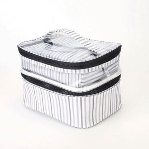 Portable Travel Large Capacity Double-layer Transparent PVC Makeup <b>Storage</b> Bag Female <b>Toiletry</b> Cosmetic Bag Case - Product Image 6