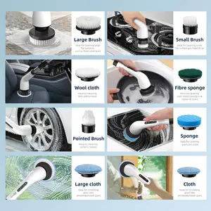 2024 Upgraded 9 In 1 Portable Rechargeable Cleaning Brush Household Power Cordless Electric Spin Scrubber With Extension Arm