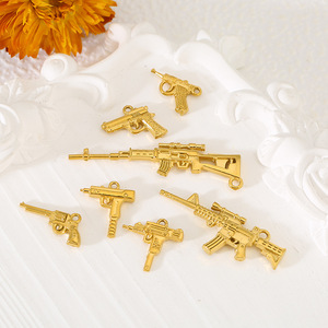 Colgante de pistola de acero inoxidable, accesorios de joyería para hacer pulseras, formas mixtas, chapado, material para manualidades DIY, venta al por mayor - Product Image 1
