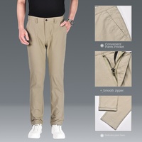 Pantalon décontracté pour homme, coupe droite, avec braguette zippée, style business-casual, en coton et élasthanne, provenant directement du fabricant