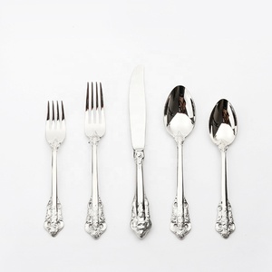304 Stainless Steel Tableware Spoon Fork and Knife Cutlery Wedding Hotel Dinnerware Dining <b>Table</b> Set Western Flatware Set - Product Image 4