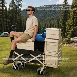 Source Factory 180L Canopy Edition Camping Wagon 10-Inch All-Terrain Wheels 12-Bearing Folding Utility Cart 40HQ Bulk Order - Product Image 3
