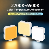 Mini Lampe Vidéo LED RGB, Lumière d'Appoint de Poche Rechargeable 2700K-6500K avec Griffe Porte-Accessoire pour Appareil Photo, Téléphone, Selfie et Vlogging