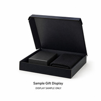 Boîte cadeau noire carrée à rabat peu profond, étanche, pliable, à cavité ouverte, pour la vente au détail, avec personnalisation et gaufrage