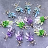 6pcs/box Buket Bunga Kering Pampas Grass Buatan Tangan Gaya Boho, Hiasan Meja, Boutonniere, Bunga Kering, Hadiah Pengiring Pengantin yang Dipersonalisasi
