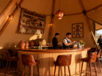 Grande tente double quatre saisons imperméable en bâche PVC, type safari tipi, avec protection UV et résistance au vent, pour chambre et séjour