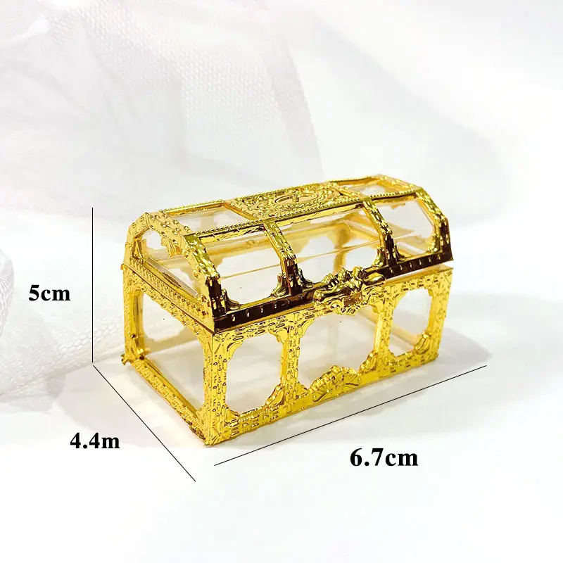 Small cake decorative creative gold treasure chest decoration baking birthday party home rich rich