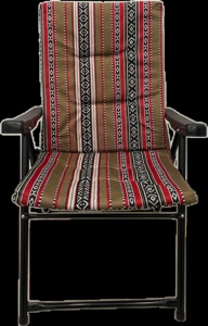 Chaise de plage pliante en fer à ressorts, portable, inclinable, pour la pause déjeuner et les loisirs, avec dossier en coton – Ventes flash - Product Image 2