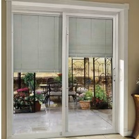 NUOXIN-Persiana corredera de vidrio de vinilo blanco de estilo americano, puerta de PVC, patio, puertas y ventanas correderas con persiana incorporada