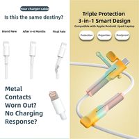 Protector de cable de cargador YDS Protector de cable antideslizante de silicona Compatible con iPhone Android Tipo-C Protector de cable a prueba de polvo