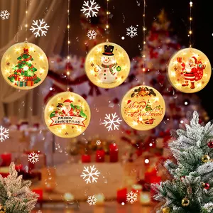 Lampu Tirai Natal LED, Ornamen Pohon Natal Dekorasi Rumah Perlengkapan Pesta Hadiah Natal 2021