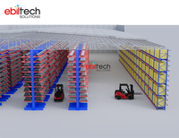 Étagère cantilever multi-niveaux en acier robuste pour entrepôt, avec protection contre la corrosion |   Système de stockage de marchandises à grande capacité et longue durée