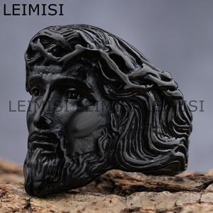 Hiphop in acciaio inox oro Catholic crucifio gesus cristo anelli Christian protezione gioielli per gli uomini delle donne - Product Image 5