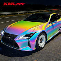 Film vinyle adhésif pour voiture, effet prisme coloré brillant PET, sans bulles d'air, durable, changement de couleur, pour modification automobile