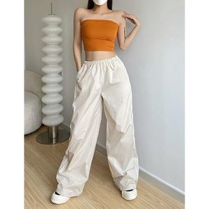 Pantalones Cargo Holgados para Mujer FOXA, Pantalones Deportivos de Lona Transpirable de Cintura Alta con Franja Lateral, Pantalones Paracaídas de Moda Primavera - Product Image 2