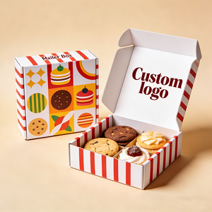 Boîte à dégustation personnalisée en kraft, emballage cadeau pour desserts, boulangerie, nourriture, collection de collations haut de gamme, boîtes de friandises, emballage de boîte à gaufres - Product Image 4