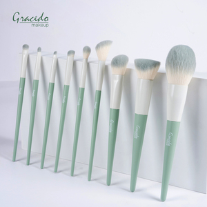 Ensemble de 9 pinceaux de <span class=keywords><strong>maquillage</strong></span> en poils synthétiques Gracedo, style vert clair frais, pour le visage et le correcteur, livraison directe d'usine, faible MOQ - Product Image 5