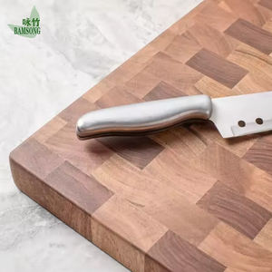 <span class=keywords><strong>Planche</strong></span> à découper double face en bambou à grain bout, bloc à découper en bois, ustensiles de cuisine avec côté pour fruits, légumes, viande, passe au lave-vaisselle - Product Image 2