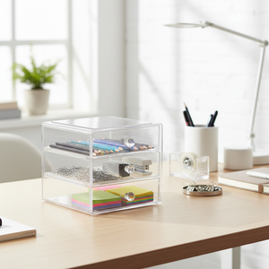 Nuevo Organizador de Maquillaje de 3 Niveles con Cajones, Organizador de Cajones Acrílicos, Organizadores de Escritorio de Oficina, Cajones de Almacenamiento Apilables Transparentes - Product Image 4