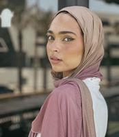 W-105 Nouvelle Arrivée 2025 – Voile d'été élégant dégradé de couleurs, Hijab en jersey doux et confortable effet ombré pour musulmanes, deux couleurs, Abaya