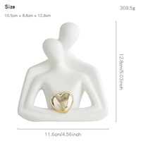 Ornements en céramique pour couple, simplicité créative, pour la décoration moderne de la maison, abstraits, pour un cadeau d'anniversaire, artisanat fait main