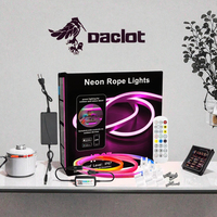 Bande lumineuse LED néon RVB à couleurs changeantes, contrôle intelligent par application WiFi, 12V/24V, adressable RGBIC, PVC IP65, 5m, flexible, moderne