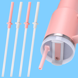 Pailles en silicone réutilisables, flexibles et longues, pour bouteilles de 30 oz ou 40 oz – Nouveauté, vente en gros - Product Image 1