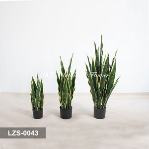 DKB Artificial Plants Greenery Artificial <b>Trees</b> High Artificial Snake Plant <b>Plastic</b> Faux Green Yellow for Office Indoor Decor - Product Image 3