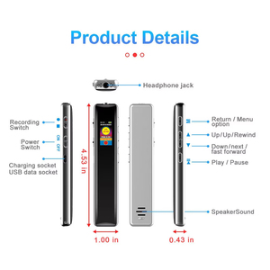 Grabadora Digital de Aleación de Zinc Personalizada, con Función de Ahorro de Energía, Reproducción Externa, Grabadora de Voz Portátil Tipo Bolígrafo, Alta Definición - Product Image 4
