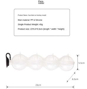 A3046bolas de hielo de whisky, modelo DIY, máquina de hielo de silicona, bandeja de hielo, molde redondo de plástico para Hockey, <span class=keywords><strong>Macallan</strong></span>, barra ecológica de cuatro agujeros - Product Image 2