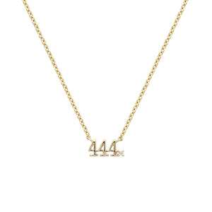 Pendentif en argent sterling 925 avec zircon, numéro d'ange 111 333 444 777, plaqué or, collier pour femme, bijoux avec numéros porte-bonheur personnalisés - Product Image 1