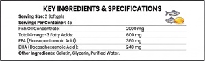 OEM <strong>Omega</strong>-<strong>3</strong> Fish Oil Softgel Capsules <strong>EPA</strong> <strong>DHA</strong> 500mg/1000mg Vegan Natural Supplement for Brain &amp; Heart Health - Product Image 3