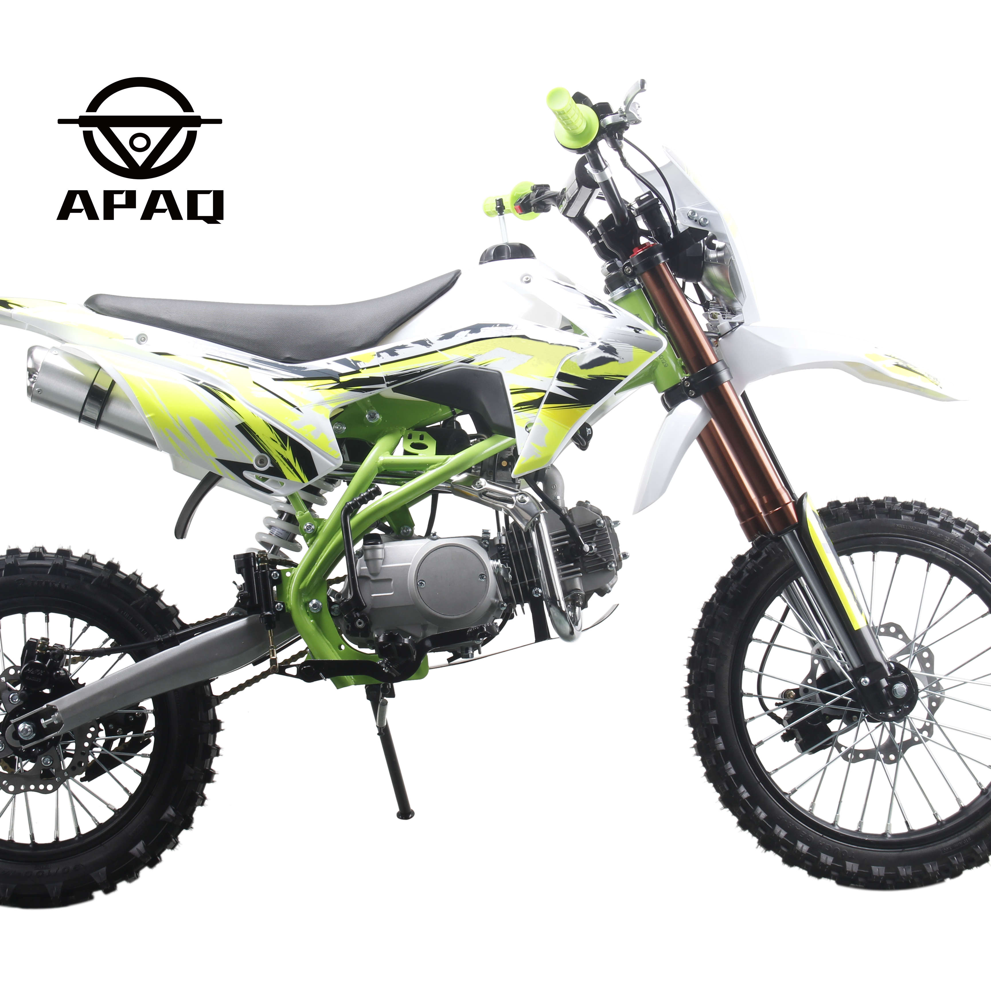 دراجة نارية APAQ Dirtbike, دراجة نارية بالبنزين بعجلة كبيرة 4 شوط ، 125 cc ، هواء ، رائع ، تشغيل كهربائي ، للطرق الوعرة ، دراجة نارية 125cc Dirt Bike