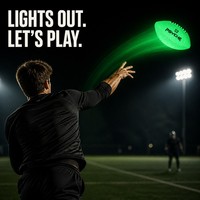 Ballon de rugby phosphorescent taille 9, blanc, revêtement PU texturé, vessie en caoutchouc, pour entraînement nocturne