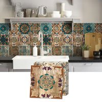 Autocollant de carrelage PVC Smano motif damassé vintage, aspect ciment gris, auto-adhésif, pour sol de cuisine, usage domestique, vente en gros