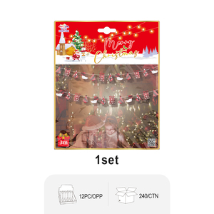 ของตกแต่งงานปาร์ตี้12ชิ้นที่ปั๊มสำหรับคริสต์มาสแถบแบบดึงสีแดงและสีทอง