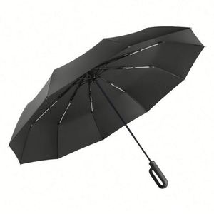 Inverted With Carabiner Handle <b>Wind</b> <b>Proof</b> <b>Umbrellas</b> 46 Inch Portable Reverse Folding Uv Car <b>Umbrella</b> 10 Ribs - Product Image 1